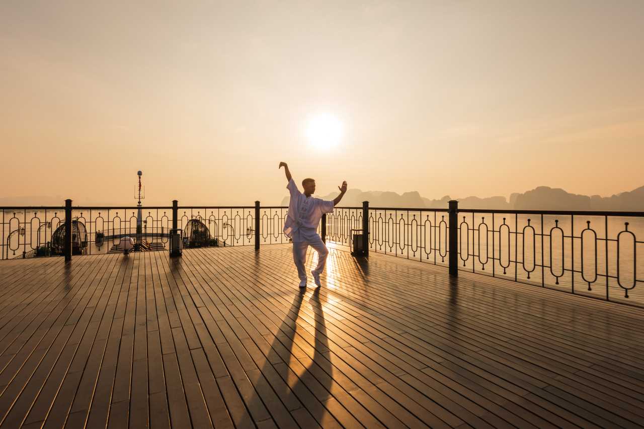 Taichi on sundeck. Photo by Indochine Sails.